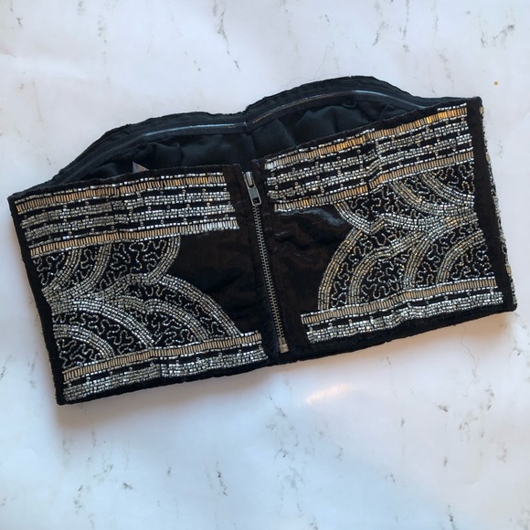 Beaded Velvet Crop Top - Picture 2 of 4